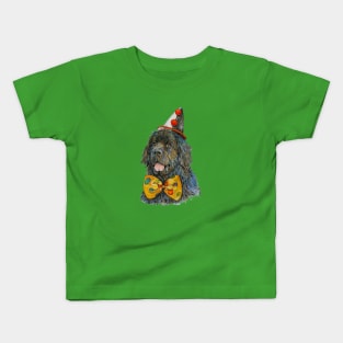 Newfoundland Dog Clown Bow Tie and Hat Kids T-Shirt